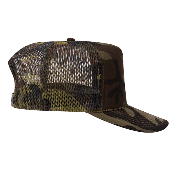 OTTO Camouflage Five Panel High Crown Mesh Back Trucker Hat Polyester Foam  Front at  Men's Clothing store